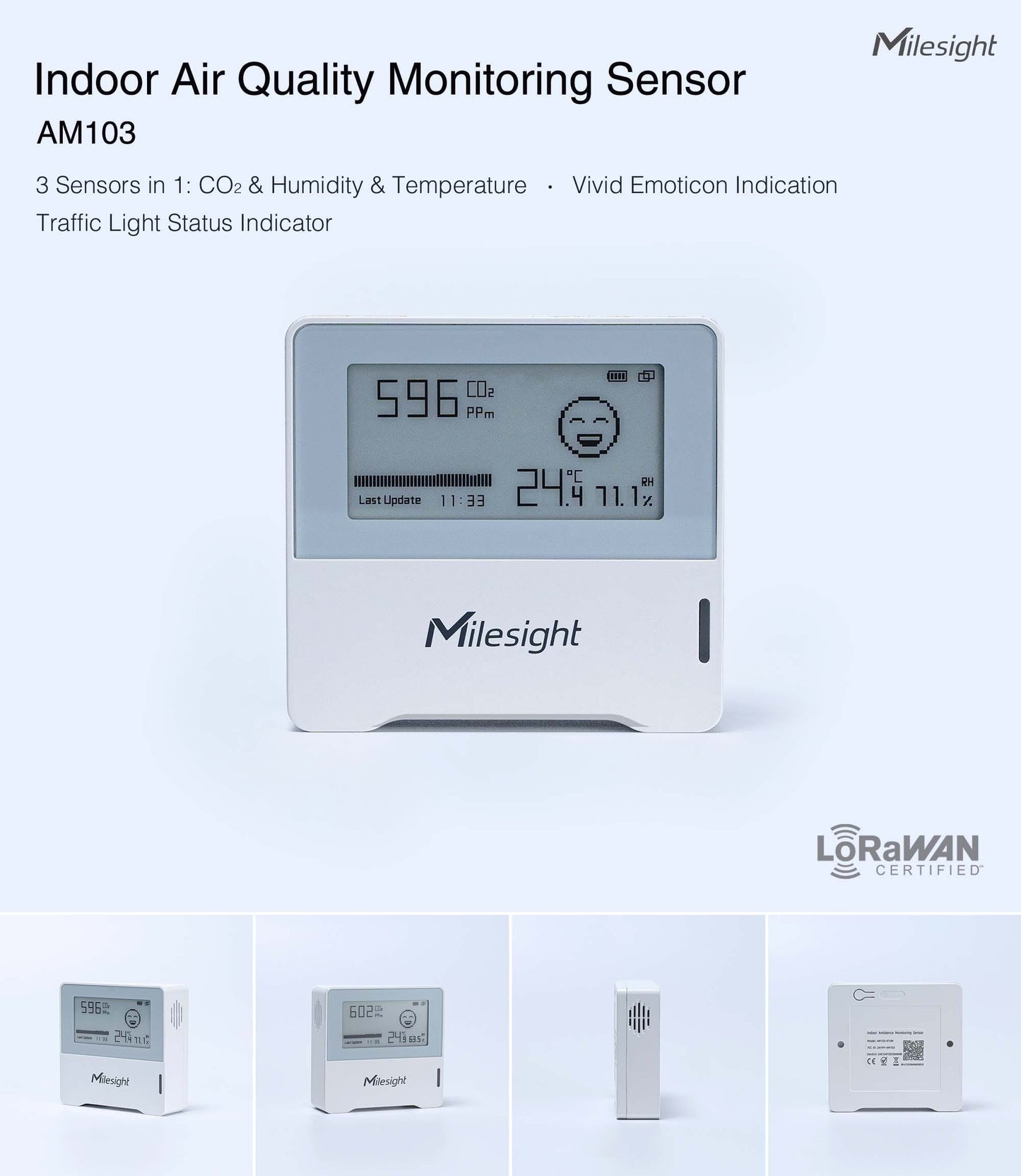 Milesight Indoor Ambience Monitoring Sensor AM103 / AM103L