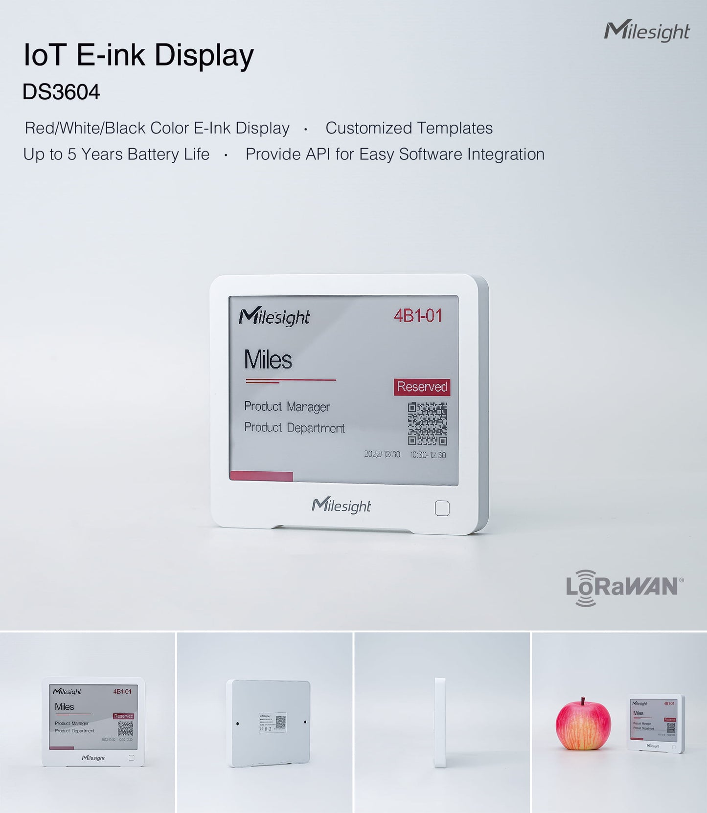 Milesight IoT E-Ink Display DS3604