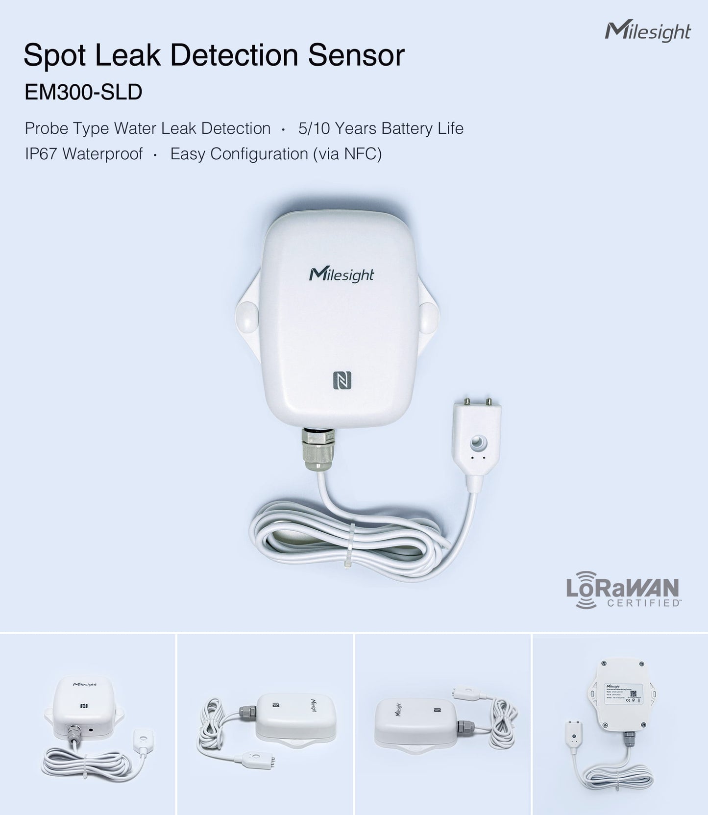 Milesight Spot Leakage Detection Sensor EM300-SLD