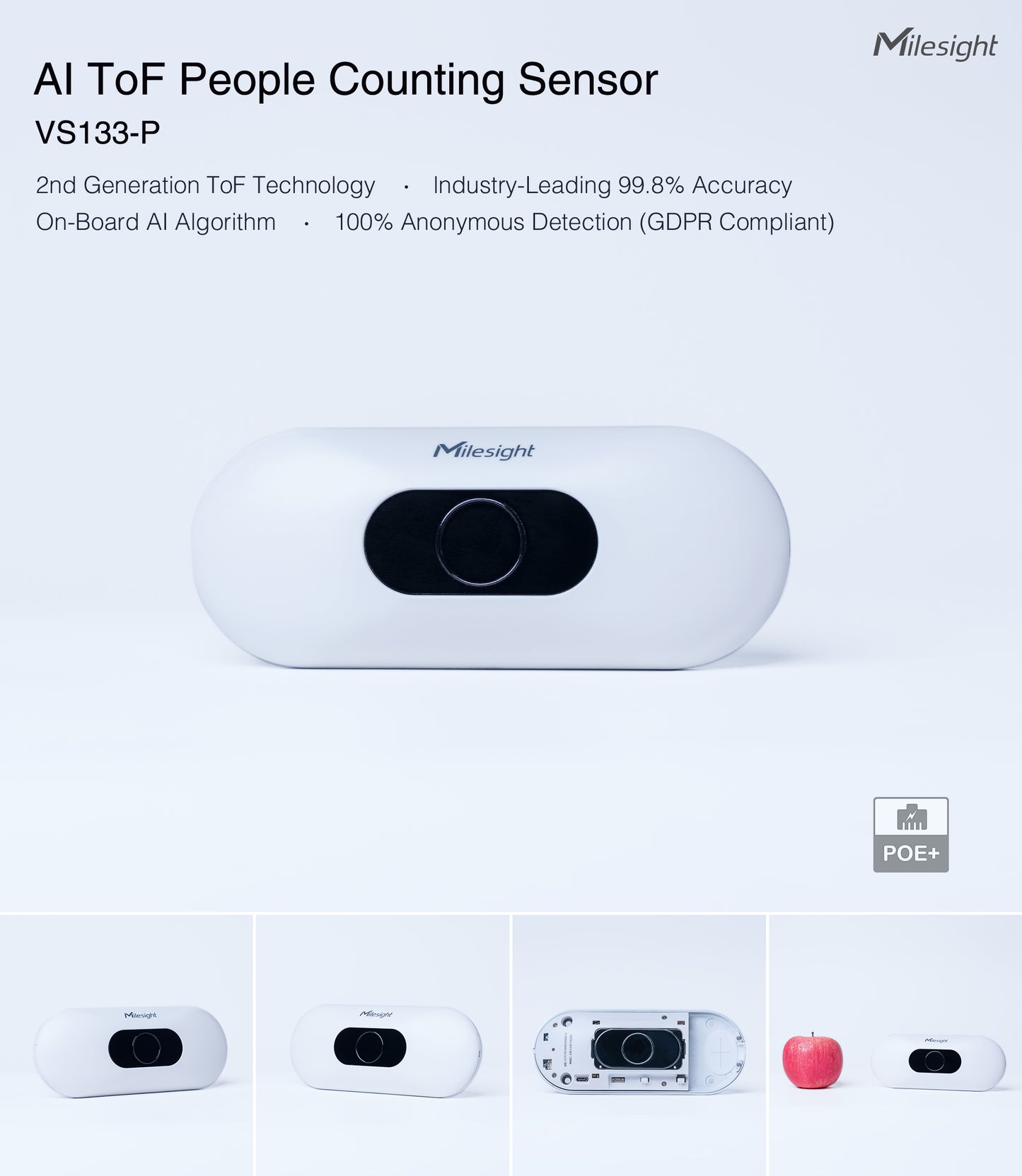 Milesight AI ToF People Counting Sensor VS133-P