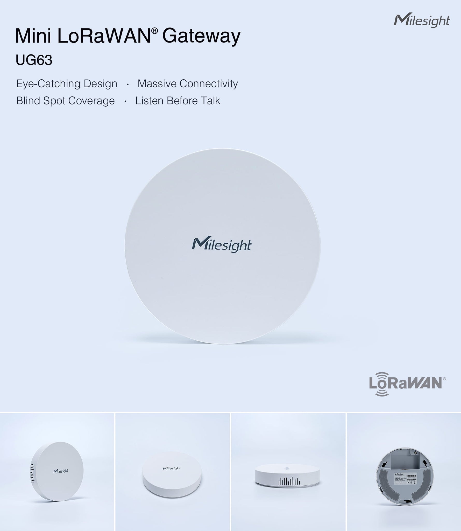 Milesight Mini LoRaWAN Gateway UG63 With Internal Antenna