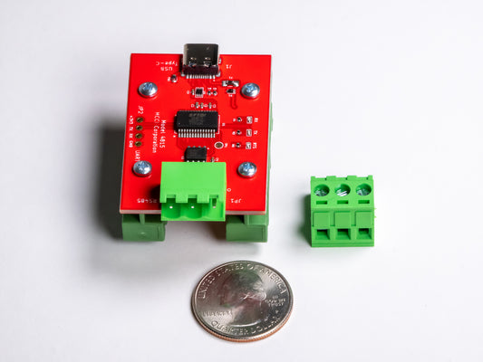MCCI Model 4815 USB Type-C to RS-485 converter, DIN rail mount
