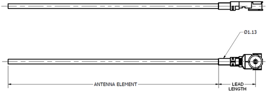 MCCI U.FL whip antenna