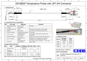 MCCI One Wire DS18B20 Temperature Sensor 4-meter Probe