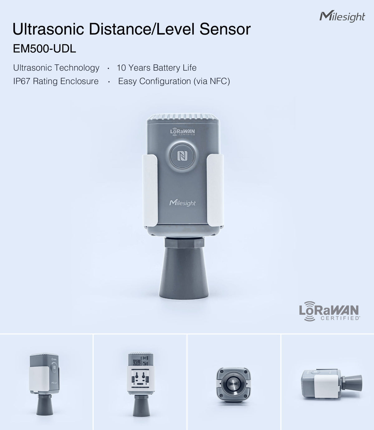 Milesight Ultrasonic Distance/Level Sensor EM500-UDL