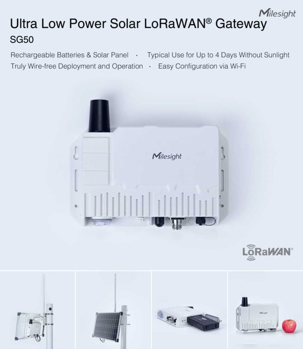 Milesight Ultra Low Power Solar LoRaWAN Gateway SG50 – MCCI