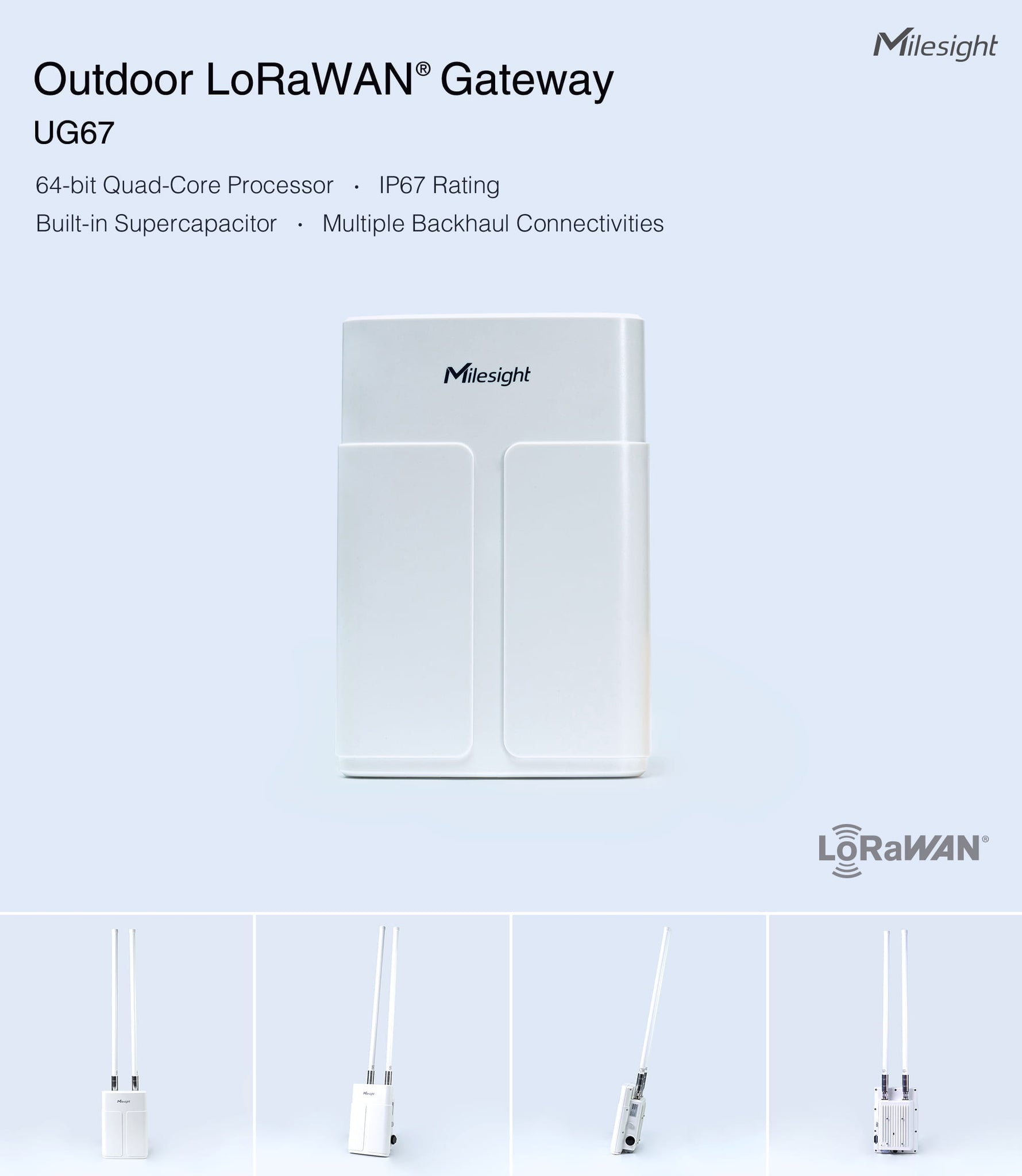 Milesight Outdoor LoRaWAN® Gateway UG67 – MCCI