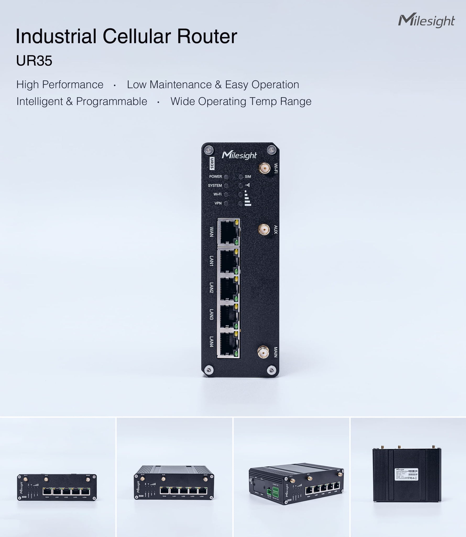 Milesight Pro Series Industrial Cellular Router UR35 – MCCI
