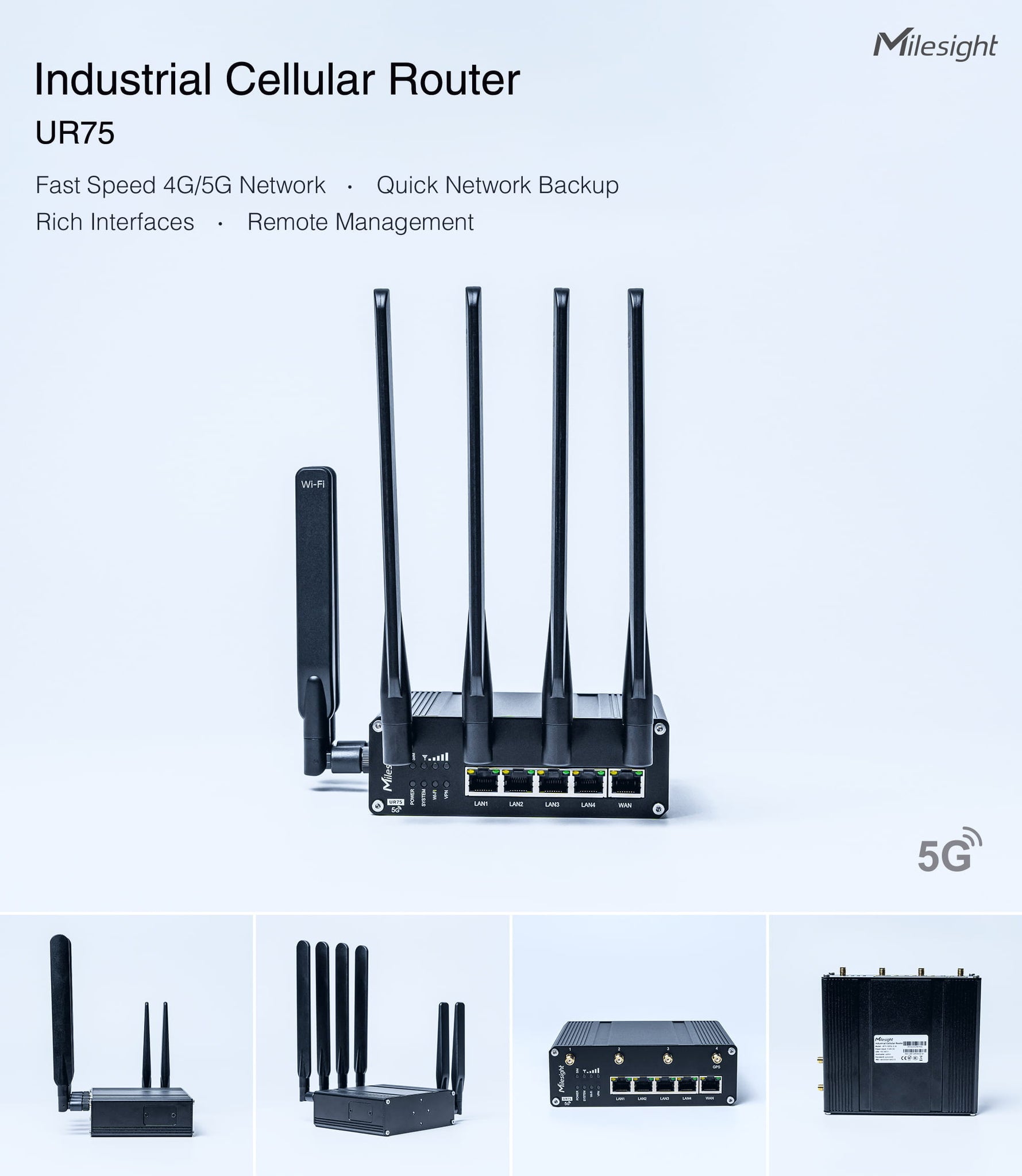 Milesight 5G Cellular Router UR75 – MCCI