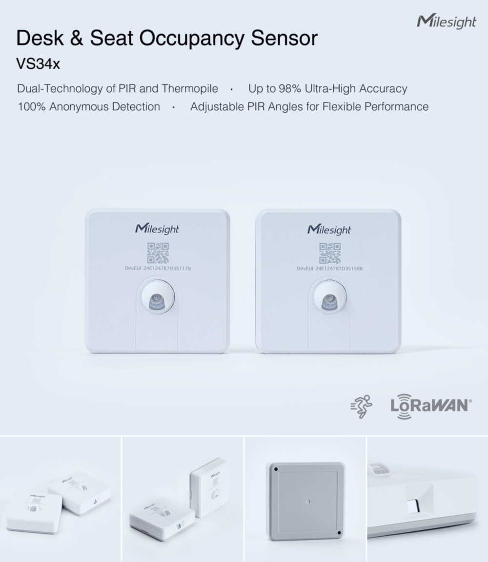 Milesight Desk & Seat Occupancy Sensor VS340 & VS341