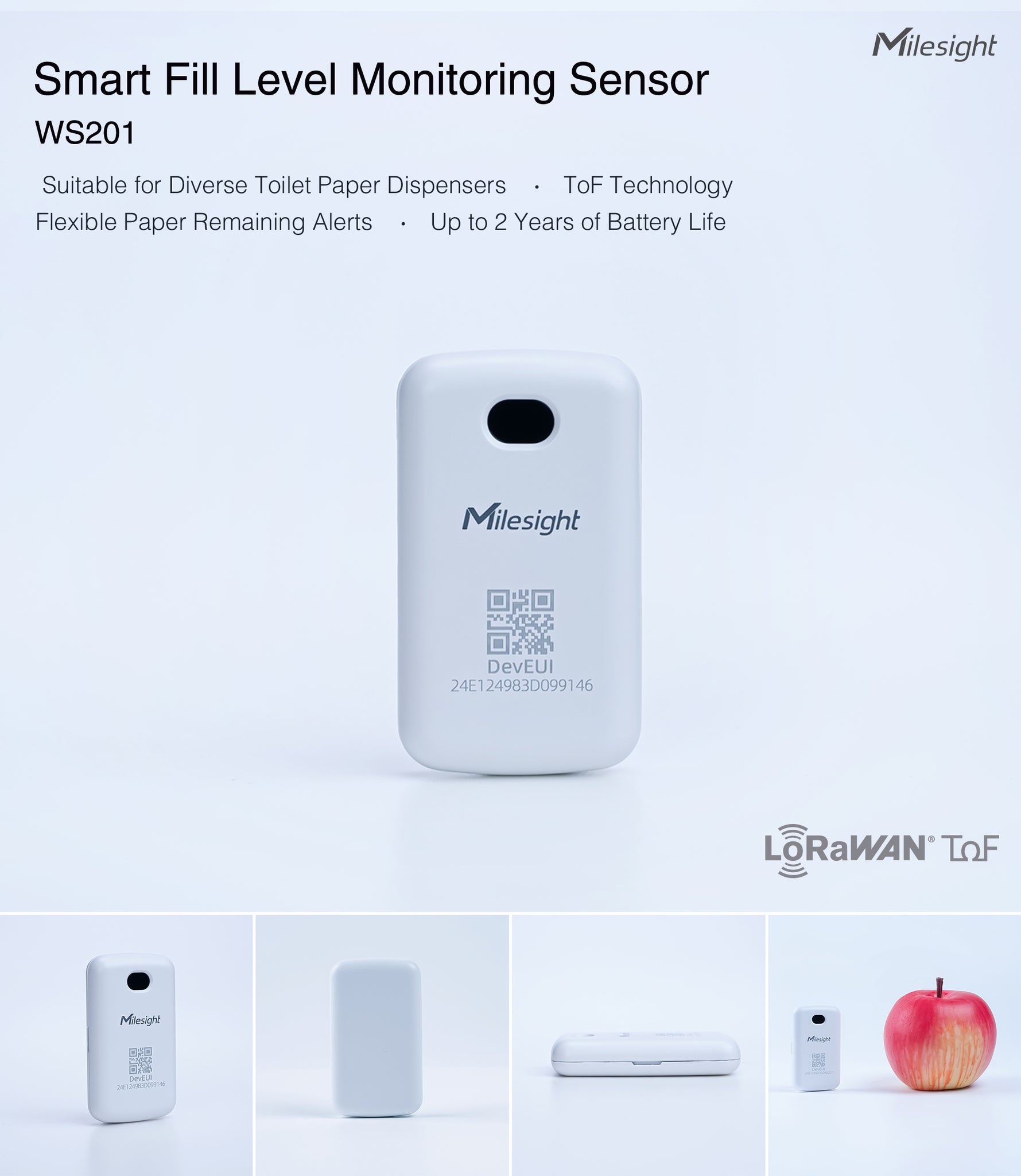 Milesight Smart Fill Level Monitoring Sensor WS201 – MCCI