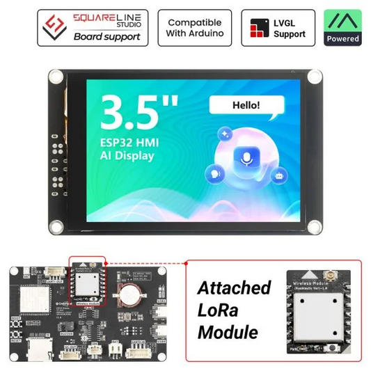 Elecrow CrowPanel Advance 3.5" HMI ESP32 AI Display for Meshtastic
