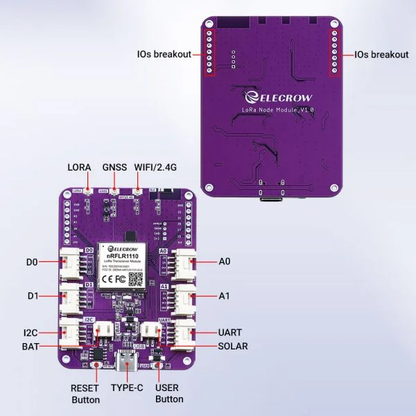 Elecrow LoRa Node Expansion Board-nRFLR1110 Integrates nRF52840