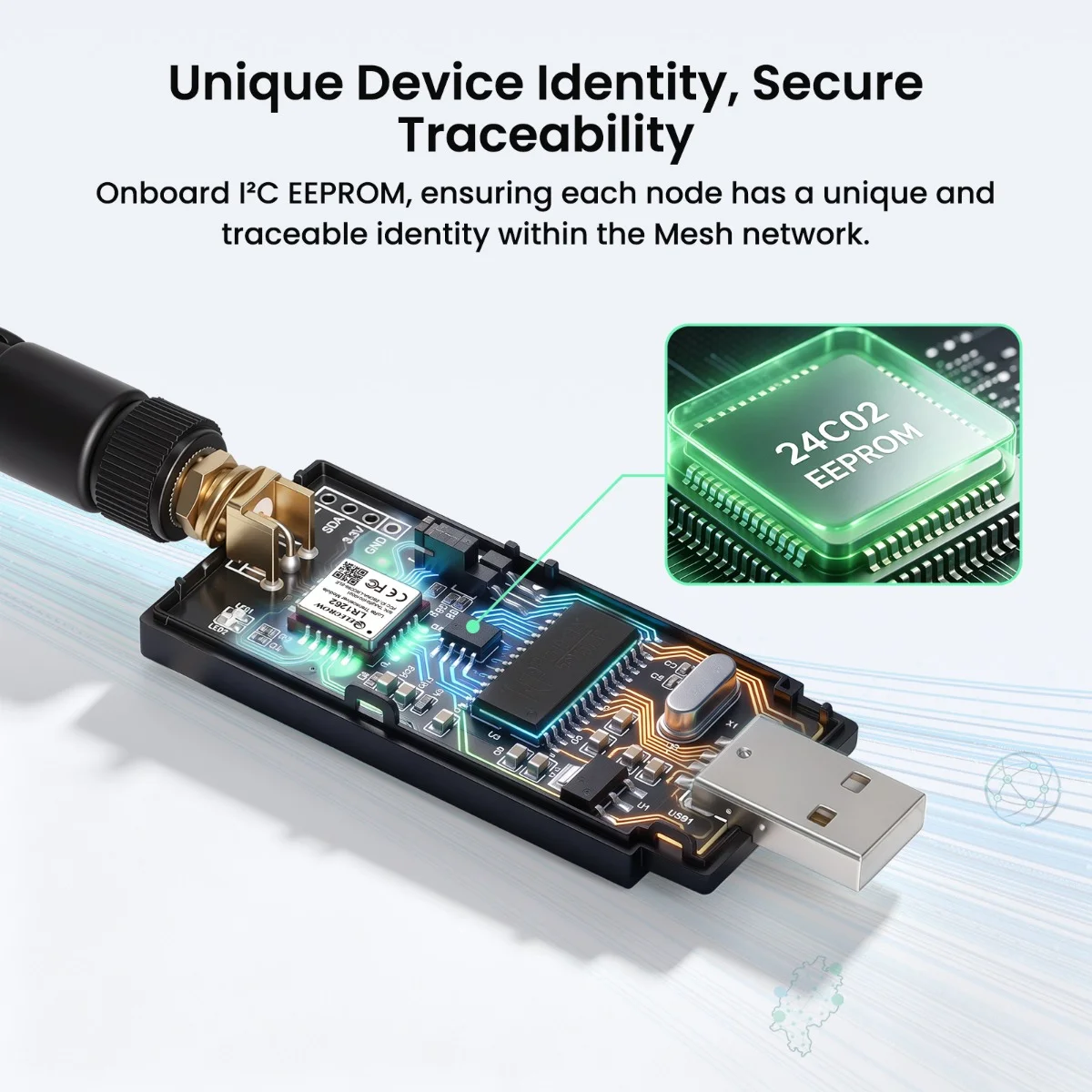 Elecrow Meshstick USB-To-SPI SX1262 TCXO LoRa USB Stick