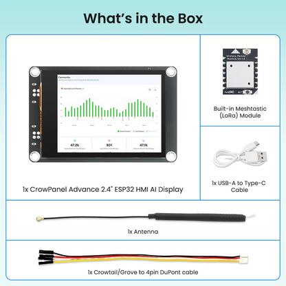 Elecrow CrowPanel Advance 2.4" Meshtastic HMI Display