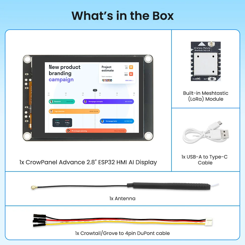 Elecrow CrowPanel Advance 2.8" Meshtastic HMI Display