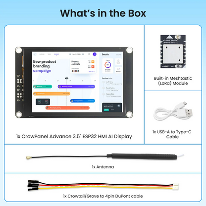 Elecrow CrowPanel Advance 3.5" Meshtastic HMI Display